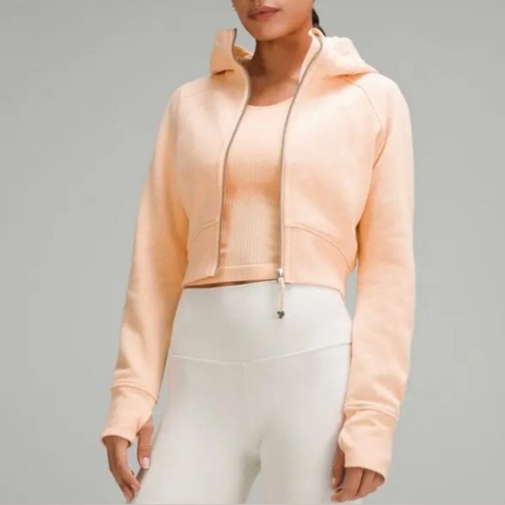 Lululemon Cropped Scuba zip Hoodie Summer Glow sz 6 - Picture 2 of 7